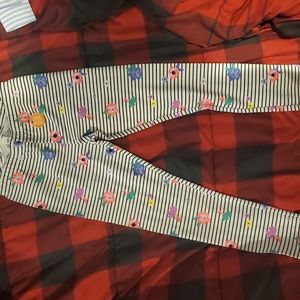 NWT 6x Jumping Beans Girls Cotton Leggings. Floral and stripes